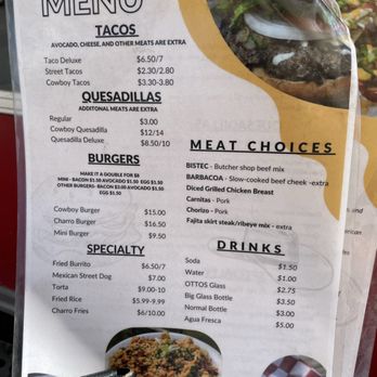 Cowboy Tacos and Burgers - Menu - Food Trucks Near Me - Conroe, Texas Cowboy Tacos and Burgers - Menu - Food Trucks Near Me - Conroe, Texas
