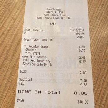 Smashburger - A little more than I want to pay for lunch even with the $2 coupon - Burgers Near Me - Elk Grove, California Smashburger - A little more than I want to pay for lunch even with the $2 coupon - Burgers Near Me - Elk Grove, California