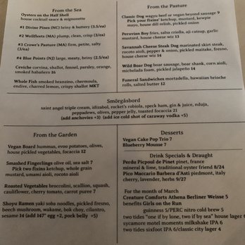 Sea Wolf Tybee - Weekly menu - Wine Bars Near Me - Tybee Island, Georgia