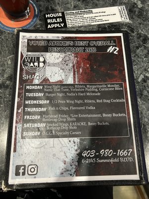 Menu photo 1 Wild Card Shack Airdrie, AB