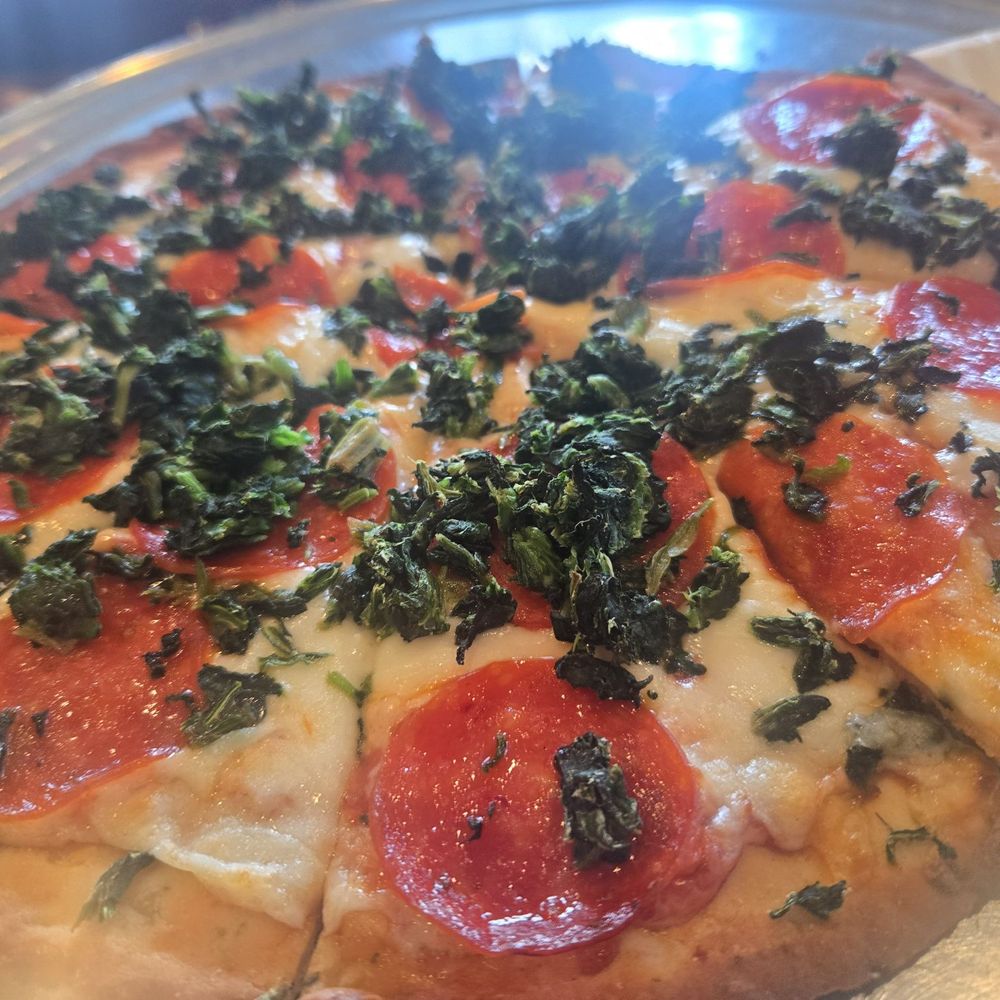 Tony's Pizza - Cauliflower crust pizza with spinach & pepperoni - Pizza Near Me - Huntersville, North Carolina Tony's Pizza - Cauliflower crust pizza with spinach & pepperoni - Pizza Near Me - Huntersville, North Carolina