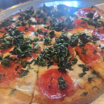 Tony's Pizza - Cauliflower crust pizza with spinach & pepperoni - Pizza Near Me - Huntersville, North Carolina Tony's Pizza - Cauliflower crust pizza with spinach & pepperoni - Pizza Near Me - Huntersville, North Carolina