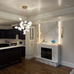 Top Tier Tops - Cristallo quartzite fireplace