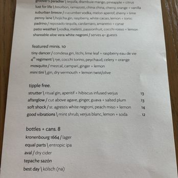 Camaraderie - Menu as of 10/5/25 - New American Near Me - Houston, Texas