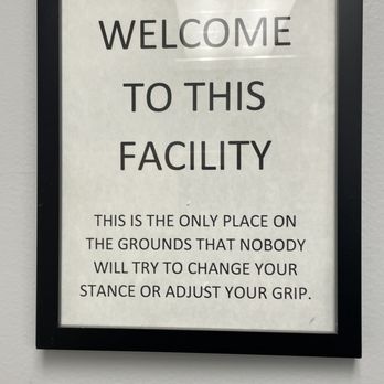 Kern River Golf Course - Funny sign in the restroom. - Golf Near Me - Bakersfield, California