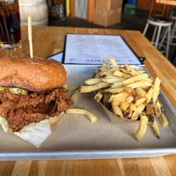 Breakside Brewery - Spicy Chicken Sandwich and Fries