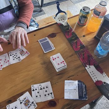 Whitecap Mountains Resort - Cribbage in the wine hut - Ski Resorts Near Me - Upson, Wisconsin