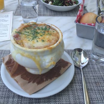 FIG Restaurant - 3 cheese French onion soup. Pretty good! - Bars Near Me - Santa Monica, California