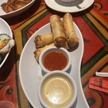 Indochine - Egg rolls with sweet and hot mustard - yummy - Asian Fusion Near Me - Wilmington, North Carolina