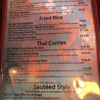 My Thai Cuisine - Menu - Thai Near Me - Tracy, California