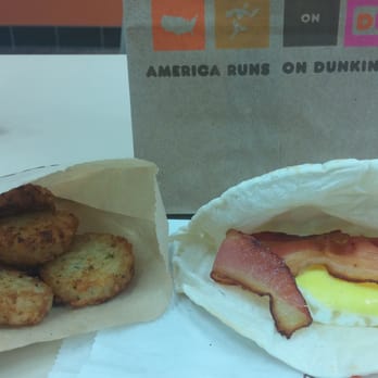 Dunkin' - Wake-up wrap w/bacon. Side of hashbrowns. - Donuts Near Me - Upper Darby, Pennsylvania Dunkin' - Wake-up wrap w/bacon. Side of hashbrowns. - Donuts Near Me - Upper Darby, Pennsylvania