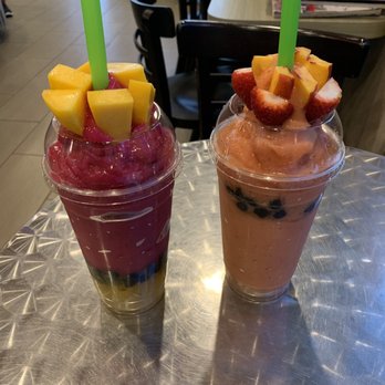 TNL Boba Tea - Mango x dragon fruit & peach x strawberry - Bubble Tea Near Me - Oceanside, California TNL Boba Tea - Mango x dragon fruit & peach x strawberry - Bubble Tea Near Me - Oceanside, California