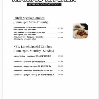 Mama's Kitchen - Menu 5 - Korean Near Me - Bellevue, Washington