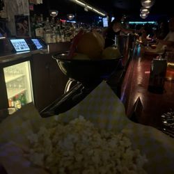 Served popcorn one night