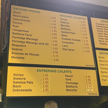Can Paixano - Menu - Tapas/Small Plates Near Me - Barcelona, B