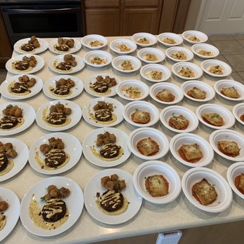 The Vegetable Butcher - Krab Cakes w. Remoulade & Coconut Bacon; Fried Ravioli w. Marinara and Red Curry Shrimp w. Mango - Caterers Near Me The Vegetable Butcher - Krab Cakes w. Remoulade & Coconut Bacon; Fried Ravioli w. Marinara and Red Curry Shrimp w. Mango - Caterers Near Me