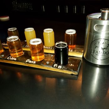 Lead Dog Brewing - Two flights and the unique mini keg growler. - Breweries Near Me - Reno, Nevada Lead Dog Brewing - Two flights and the unique mini keg growler. - Breweries Near Me - Reno, Nevada