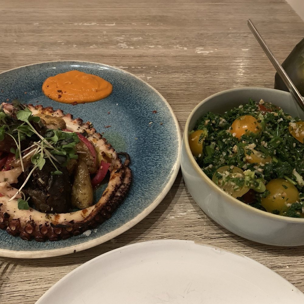 Naxos Taverna - Charred Spanish Octopus and Tabouli Salad - Greek Near Me - Las Vegas, Nevada Naxos Taverna - Charred Spanish Octopus and Tabouli Salad - Greek Near Me - Las Vegas, Nevada