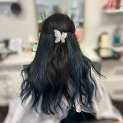 Sunny hair design - Blue peekaboo
