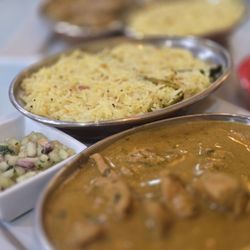 Roopa's Kitchen - Chicken Korma and Lemon Rice.