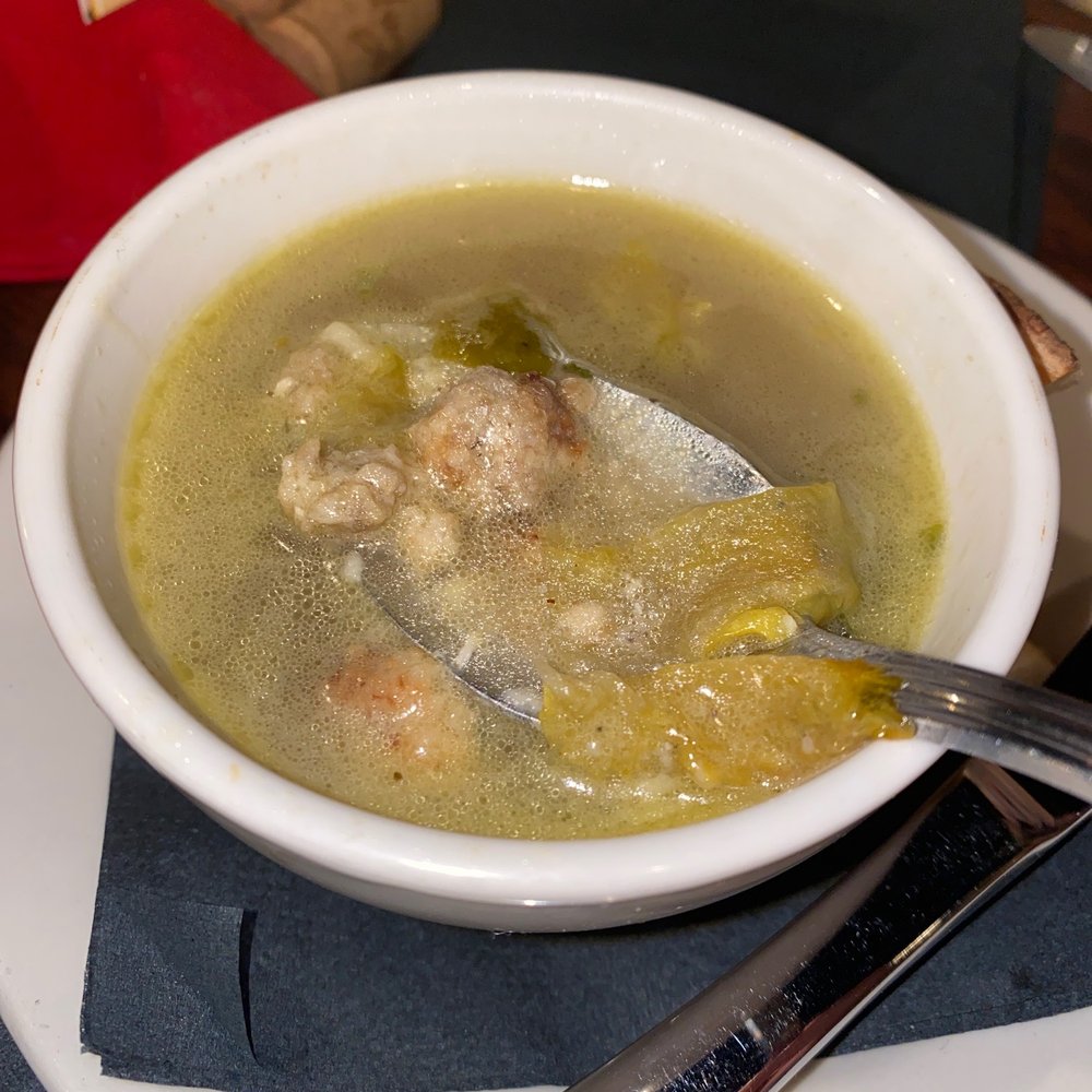 Campania - Only thing that was blah - was the Italian Wedding Soup - tasted like dish water, tasteless meatballs and no pasta... - Pizza Near Me - Alpharetta, Georgia Campania - Only thing that was blah - was the Italian Wedding Soup - tasted like dish water, tasteless meatballs and no pasta... - Pizza Near Me - Alpharetta, Georgia