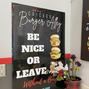 Burger Alley Chicago - a sign for a restaurant - Burgers Near Me - Chicago, Illinois Burger Alley Chicago - a sign for a restaurant - Burgers Near Me - Chicago, Illinois