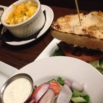 The Block - Side salad with the Chicken Avocado Sandwich and side of Mac and cheese - American Near Me - Detroit, Michigan