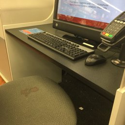 one of the chairs at the computer station had blood stains, it is gross that they just left it there. one of the chairs at the computer station had blood stains, it is gross that they just left it there.