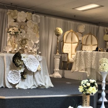 The Silver Centre Event Hall - Stage set for Reception and bridal party of 12 - Venues & Event Spaces Near Me - Indianapolis, Indiana The Silver Centre Event Hall - Stage set for Reception and bridal party of 12 - Venues & Event Spaces Near Me - Indianapolis, Indiana