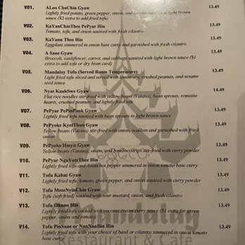 Mandalay Restaurant & Cafe - Menu - Burmese Near Me - Silver Spring, Maryland