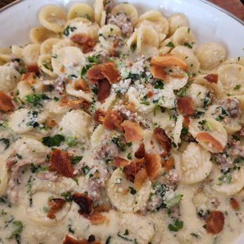 Rosemary And Jeans - Orrechiette with Rapini and Sausage - Italian Near Me - Lombard, Illinois Rosemary And Jeans - Orrechiette with Rapini and Sausage - Italian Near Me - Lombard, Illinois