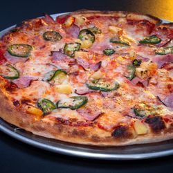 The First Amendment a Pizza Joint - Spicy Hawaiian- Pork Roll Ham, Pineapple, Jalapeño, House made Pizza Sauce, Mozzarella Cheese