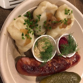 Pierogi Boys - Pierogie and kielbasa platter - Polish Near Me - Brooklyn, New York Pierogi Boys - Pierogie and kielbasa platter - Polish Near Me - Brooklyn, New York