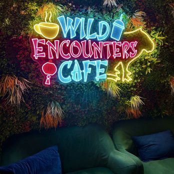 Wild Encounters Cafe - Sign in the waiting area - Zoos Near Me - Panama City Beach, Florida Wild Encounters Cafe - Sign in the waiting area - Zoos Near Me - Panama City Beach, Florida
