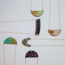 Alisha merrick art - Gold leaf and enamel on copper.