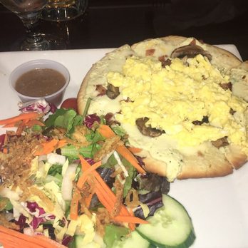 Copper Bottom - Breakfast pizza! Comes with side salad and one mimosa - Bars Near Me - Florida, New York