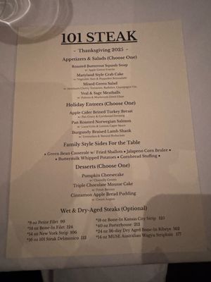 Menu photo 2 101 Steak Atlanta, GA Menu photo 2 101 Steak Atlanta, GA