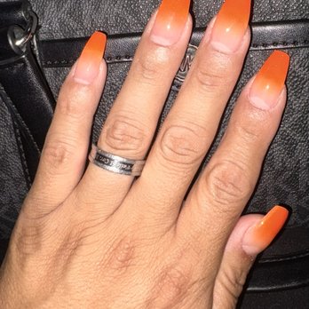 Avalon Nail Bar - Coughing now with hombre orange dip powder. - Nail Salons Near Me - Long Beach, California Avalon Nail Bar - Coughing now with hombre orange dip powder. - Nail Salons Near Me - Long Beach, California