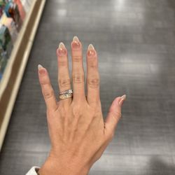 MC nails - Hybrid gel manicure with almond shaped tips & a shiny subtle/clear amber ombré color.