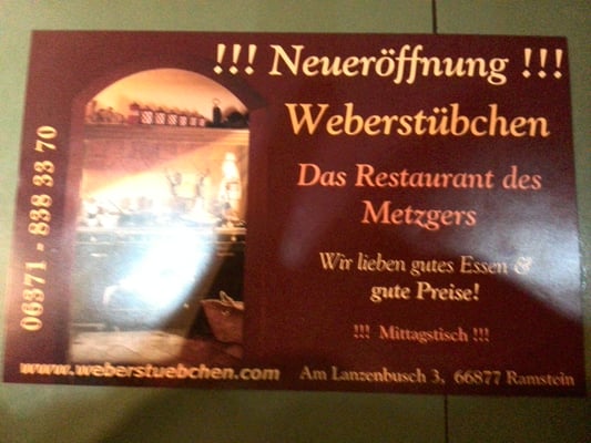 Menu photo 2 Weberstübchen Ramstein-Miesenbach, RP Menu photo 2 Weberstübchen Ramstein-Miesenbach, RP