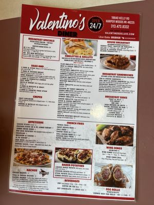 Menu photo 1 Valentino’s Diner Harper Woods, MI Menu photo 1 Valentino’s Diner Harper Woods, MI
