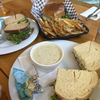 Homegrown Public House - Two vegetable sandwiches with cheddar broccoli soup and one with clam chowder. Royal with cheese and garlic fries - American Near Me - Florence, Oregon Homegrown Public House - Two vegetable sandwiches with cheddar broccoli soup and one with clam chowder. Royal with cheese and garlic fries - American Near Me - Florence, Oregon
