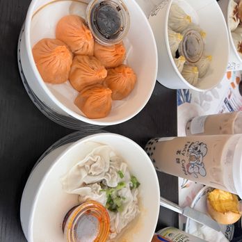 Soupy Dumpling & Fancy Cuppa Bubble Tea - Scallion and pork soup dumplings And  Pork dumplings with chili oil - Chinese Near Me - Washington, DC, District of Columbia