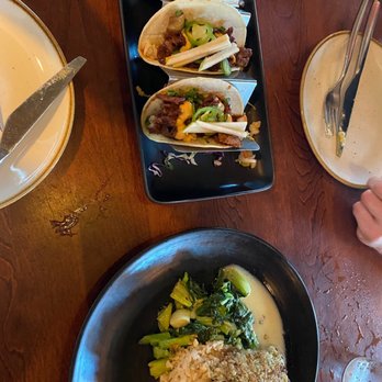 Monkeypod Kitchen by Merriman - Bulgogi Pork Tacos Organic Macadamia Nut Crusted Mahi Mahi - New American Near Me - Kihei, Hawaii