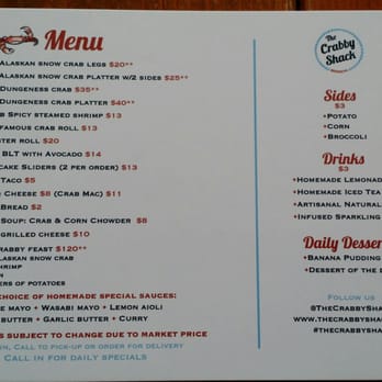 The Crabby Shack - Simple menu - Seafood Near Me - Brooklyn, New York The Crabby Shack - Simple menu - Seafood Near Me - Brooklyn, New York