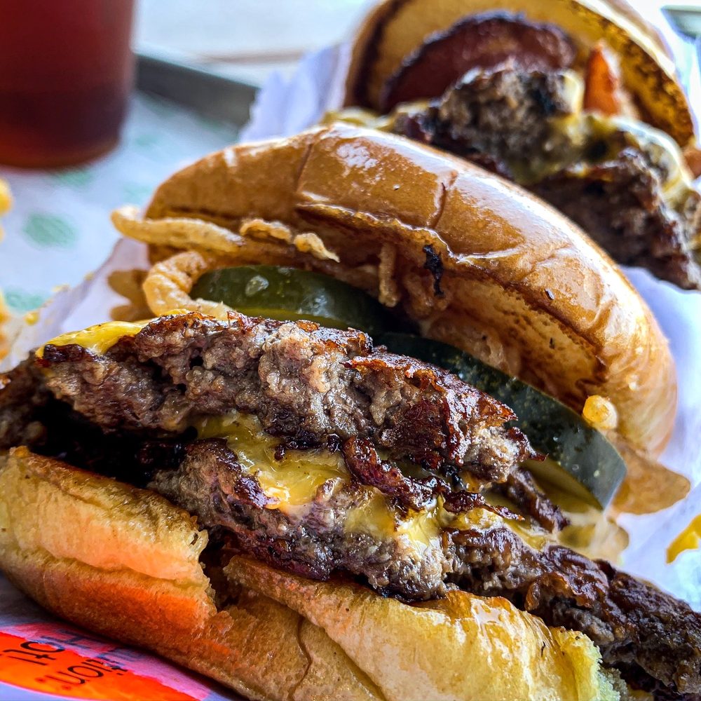 Shake Shack Long Beach - ShackMeister Burger with pickles. - Burgers Near Me - Long Beach, California Shake Shack Long Beach - ShackMeister Burger with pickles. - Burgers Near Me - Long Beach, California