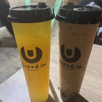 CAFFE:iN - Jumbo size milk tea with pearls and mango green tea with popping jelly. - Coffee & Tea Near Me - Union City, California