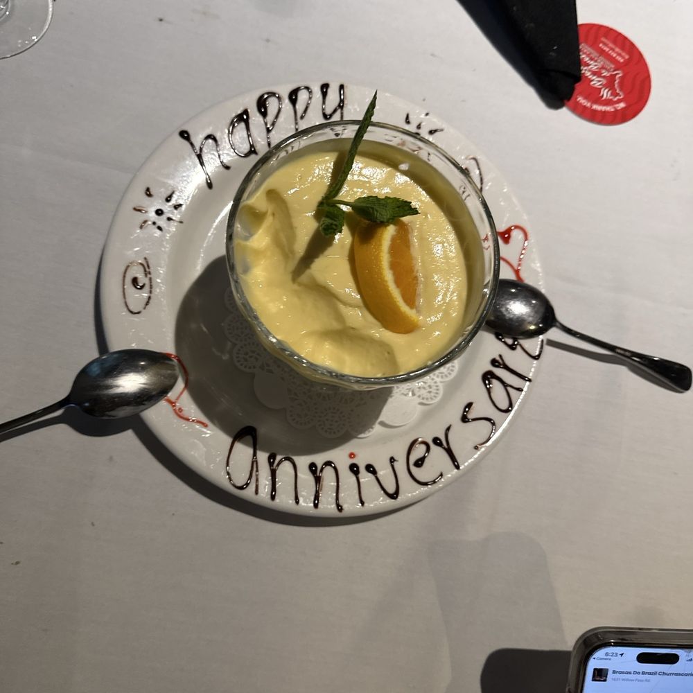 Delicious dessert from the staff. Celebrating our 21st wedding anniversary. This was amazing.