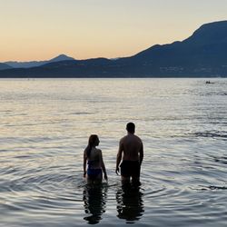 Spanish Banks Beach Dog Off Leash Park - Sunset dip