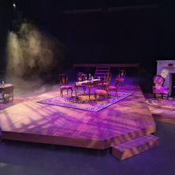 Rochester Christian University - Theater in the round. Play starts at 730pm, doors open 7pm. Ushers were in character.